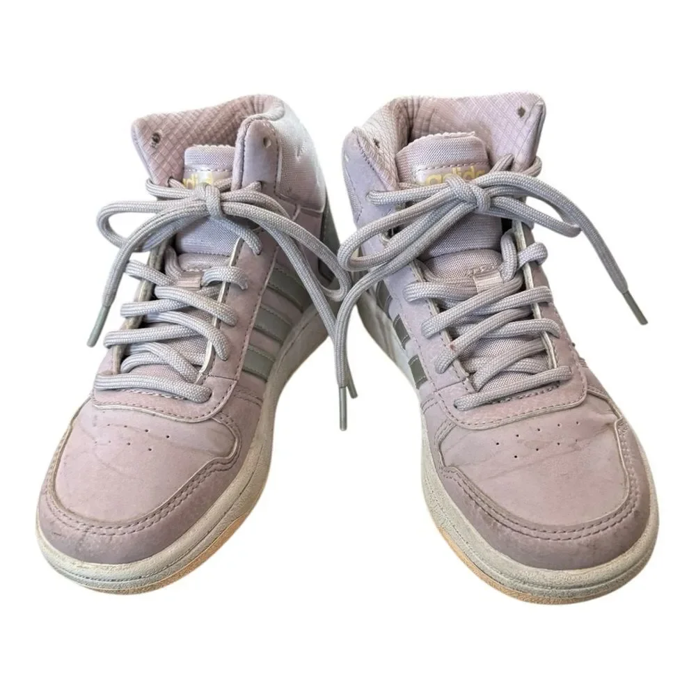 Adidas (GS) Hoops 2.0 Mid 'Purple Silver' EE9601 Kids Sneakers 12.5